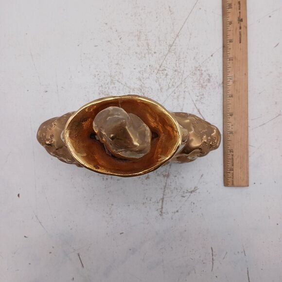 Jim Beam Liquor Decanter Distillery Whiskey Empty Vase Bottle Gold Regal China - Picture 13 of 13